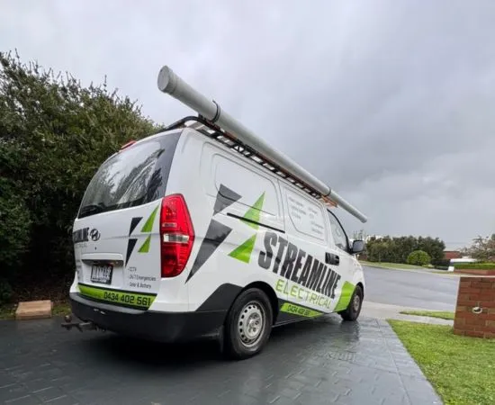 Streamline Electrical van parked on a suburban street, ready for an after-hours call-out