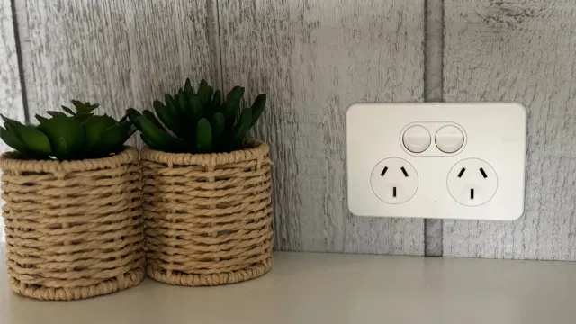 New double power point fitted to replace a scorched outlet in Frankston